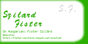 szilard fister business card